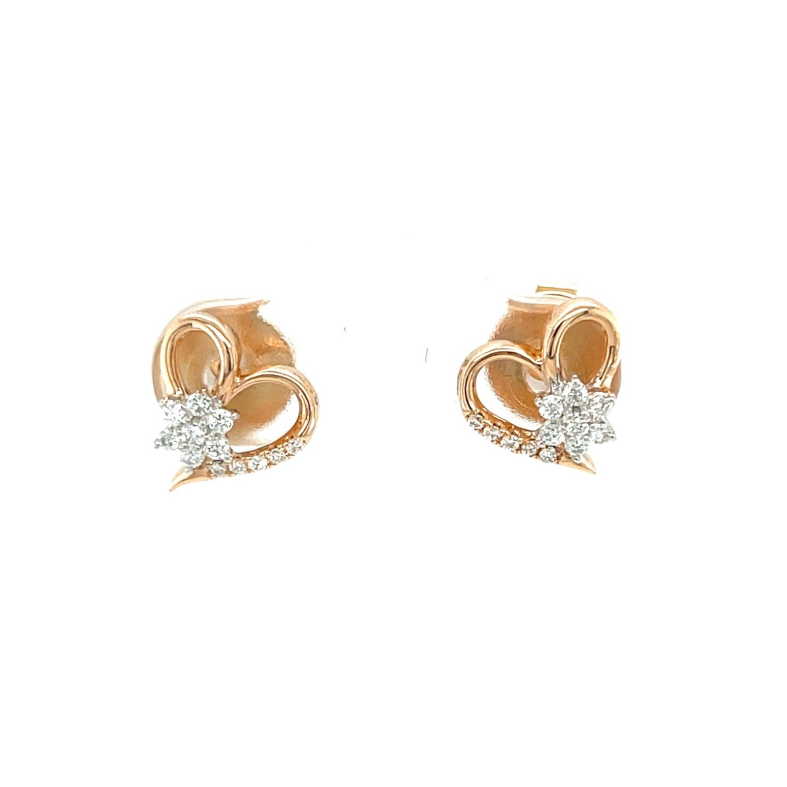 Heart-Shaped Diamond Stud Earrings...